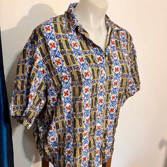 Vintage made in England Miss Selfridge Limited Edition rayon button front camp S - Picture 1 of 8